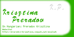 krisztina preradov business card